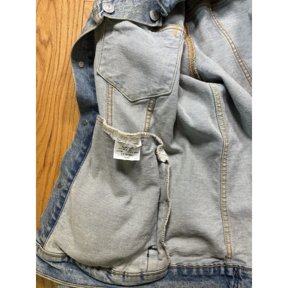 Levi Strauss Denim Trucker Jacket Men’s Western Sz XL Light Wash Faded Jean